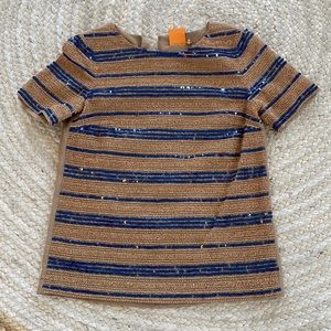 Tory Burch Short Sleeve Sequin Top